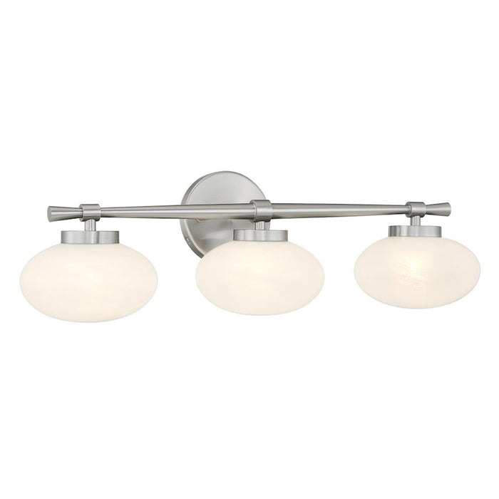 Savoy House Barrow 3 Light Bath, Satin Nickel/Strie