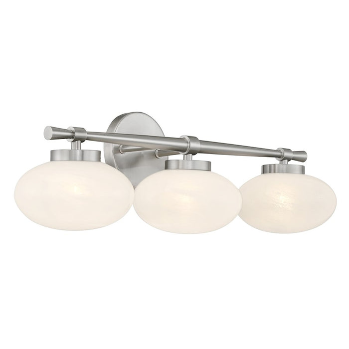 Savoy House Barrow 3 Light Bath, Satin Nickel/Strie