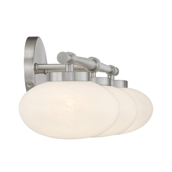 Savoy House Barrow 3 Light Bath, Satin Nickel/Strie