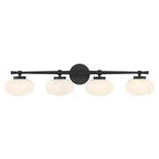 Savoy House Barrow 4 Light Bath, Matte Black/Strie - 8-1050-4-BK