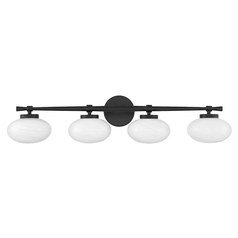 Savoy House Barrow 4 Light Bath, Matte Black/Strie