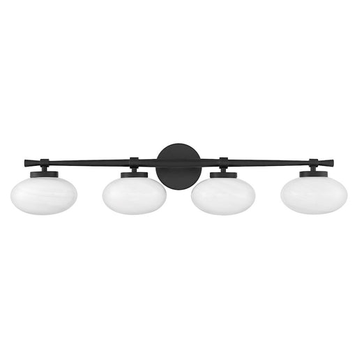 Savoy House Barrow 4 Light Bath, Matte Black/Strie