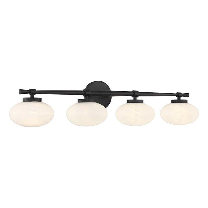 Savoy House Barrow 4 Light Bath, Matte Black/Strie