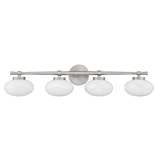 Savoy House Barrow 4 Light Bath, Satin Nickel/Strie