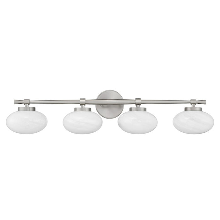 Savoy House Barrow 4 Light Bath, Satin Nickel/Strie