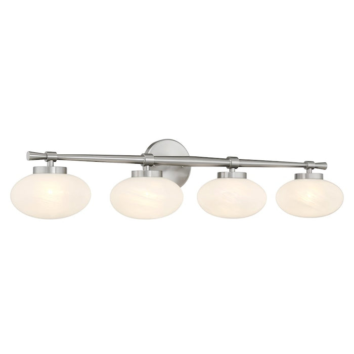 Savoy House Barrow 4 Light Bath, Satin Nickel/Strie