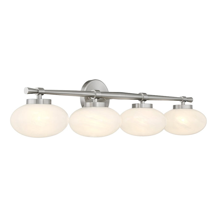 Savoy House Barrow 4 Light Bath, Satin Nickel/Strie