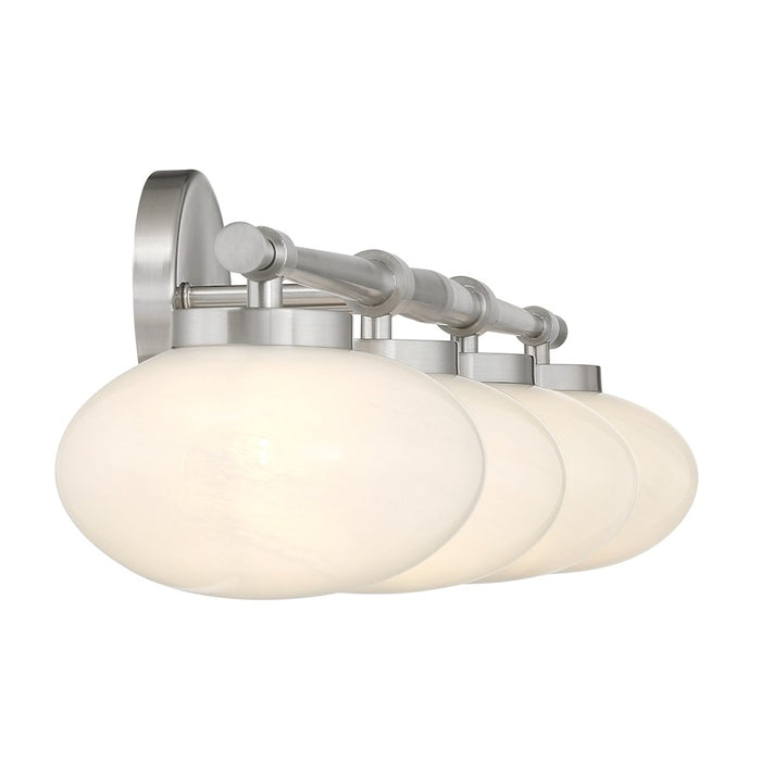Savoy House Barrow 4 Light Bath, Satin Nickel/Strie