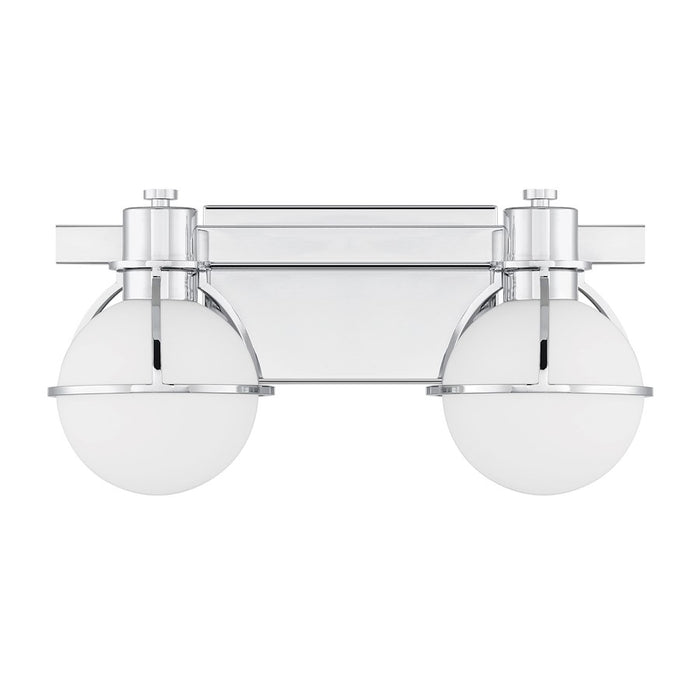 Savoy House Pierce 2 Light Bath, Chrome/Opal