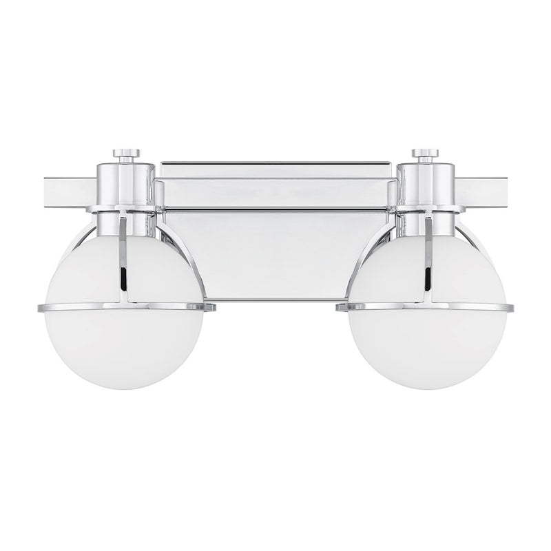 Savoy House Pierce 2 Light Bath, Chrome/Opal