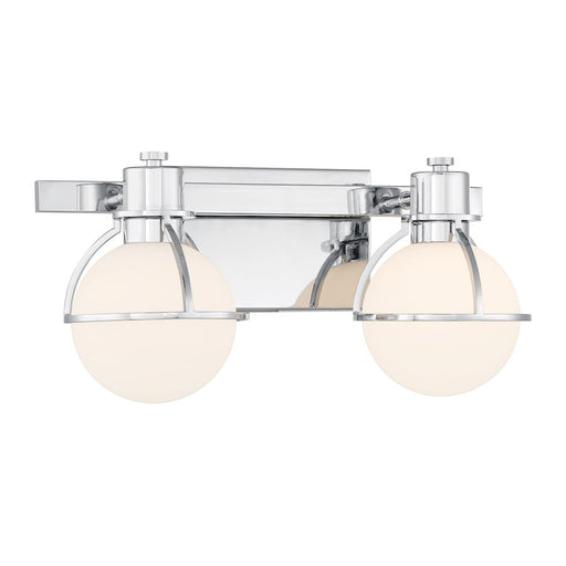 Savoy House Pierce 2 Light Bath, Chrome/Opal