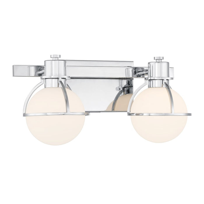 Savoy House Pierce 2 Light Bath, Chrome/Opal