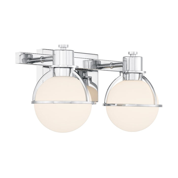 Savoy House Pierce 2 Light Bath, Chrome/Opal