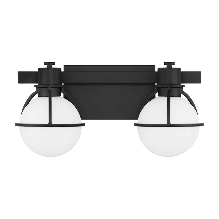 Savoy House Pierce 2 Light Bath, Matte Black/Opal