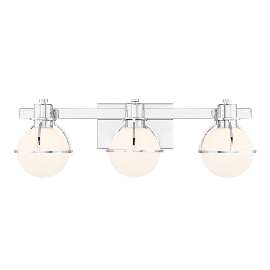 Savoy House Pierce 3 Light Bath, Chrome/Opal - 8-1060-3-11