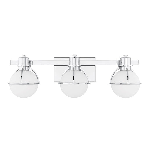 Savoy House Pierce 3 Light Bath, Chrome/Opal