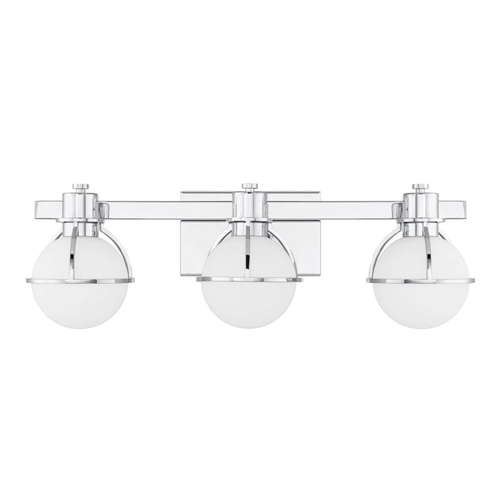 Savoy House Pierce 3 Light Bath, Chrome/Opal
