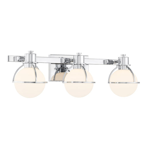 Savoy House Pierce 3 Light Bath, Chrome/Opal