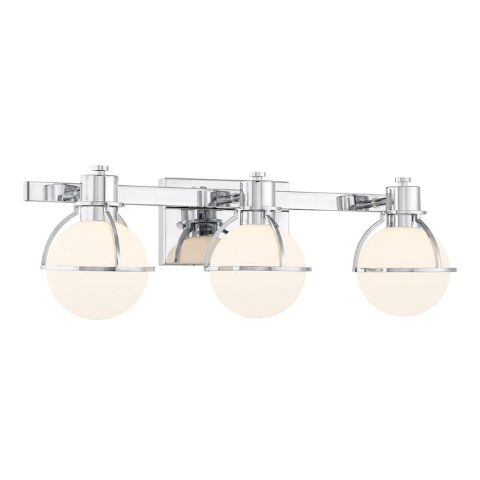 Savoy House Pierce 3 Light Bath, Chrome/Opal