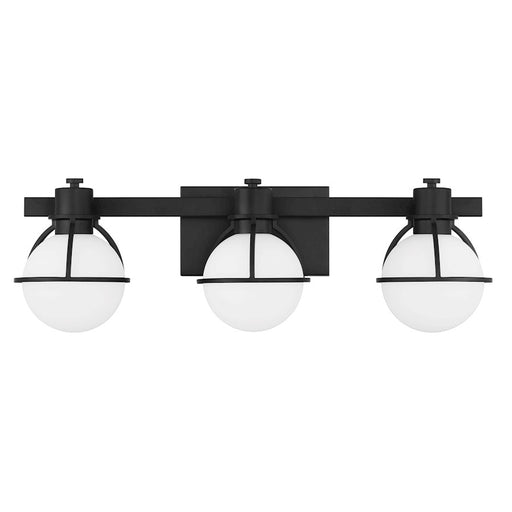 Savoy House Pierce 3 Light Bath, Matte Black/Opal