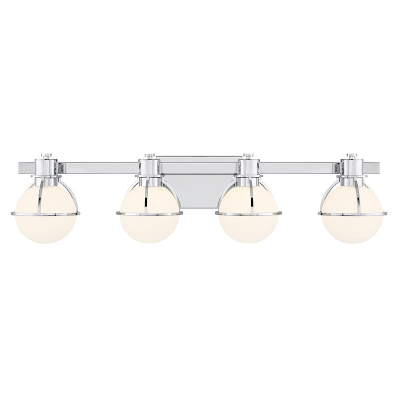 Savoy House Pierce 4 Light Bath, Chrome/Opal