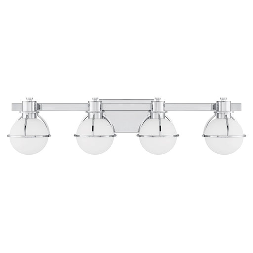 Savoy House Pierce 4 Light Bath, Chrome/Opal