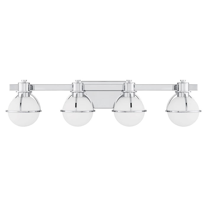 Savoy House Pierce 4 Light Bath, Chrome/Opal