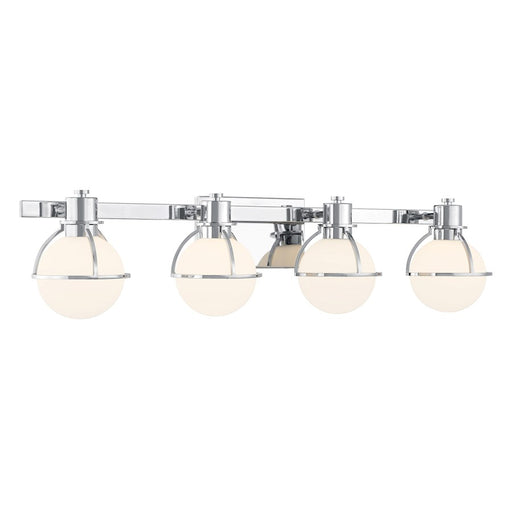 Savoy House Pierce 4 Light Bath, Chrome/Opal