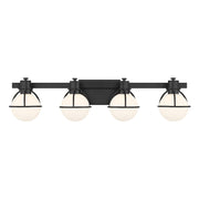 Savoy House Pierce 4 Light Bath, Matte Black/Opal - 8-1060-4-BK