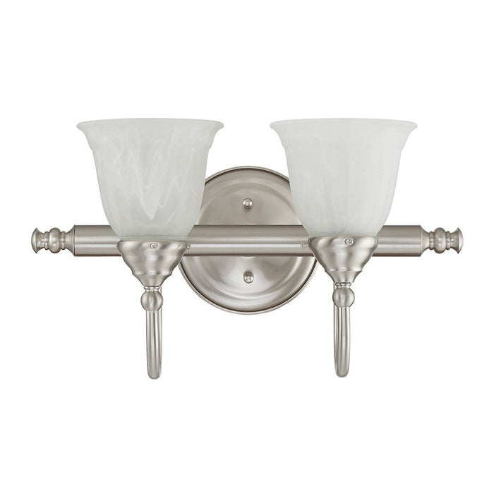 Savoy House Brunswick 2-Light Bathroom Vanity Light, Satin Nickel