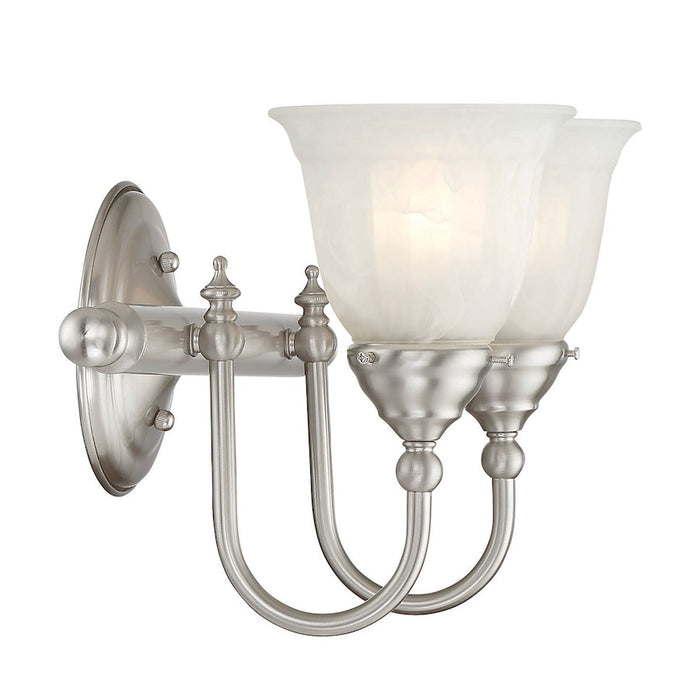 Savoy House Brunswick 2-Light Bathroom Vanity Light, Satin Nickel