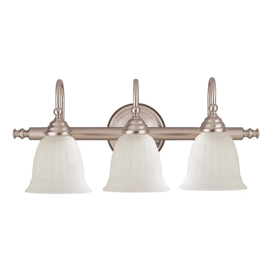 Savoy House Brunswick 3-Light Bathroom Vanity Light, Satin Nickel - 8-1062-3-SN