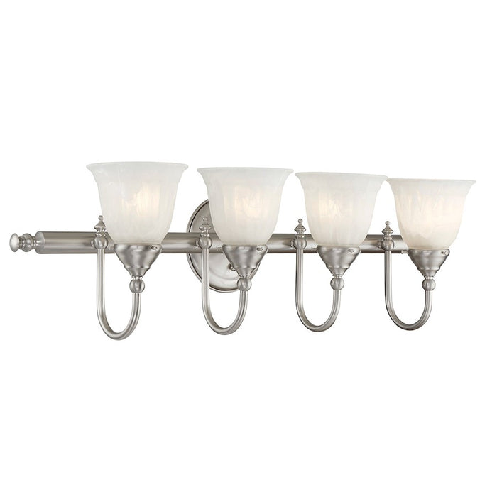 Savoy House Brunswick 4-Light Bathroom Vanity Light, Satin Nickel