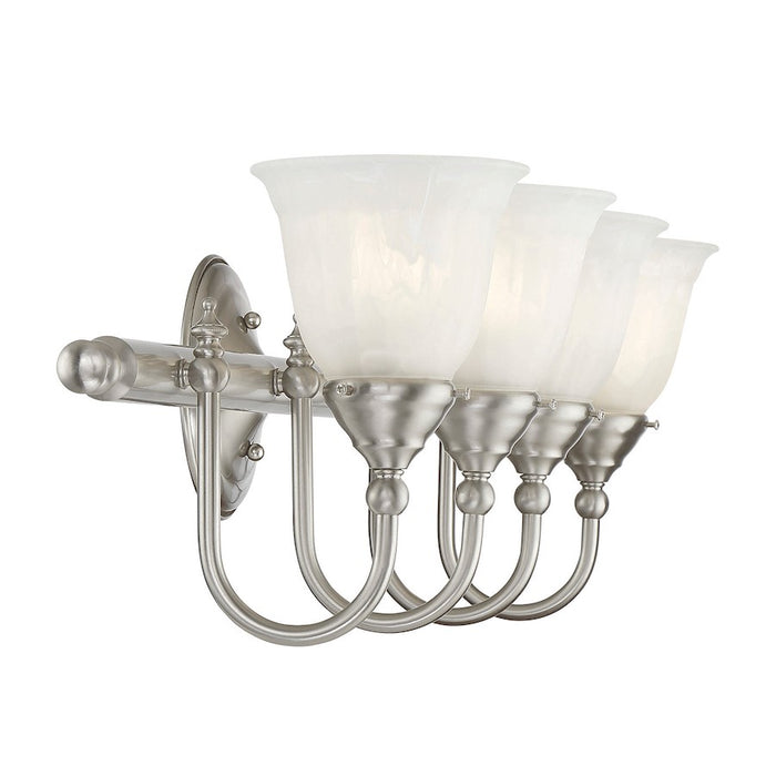 Savoy House Brunswick 4-Light Bathroom Vanity Light, Satin Nickel