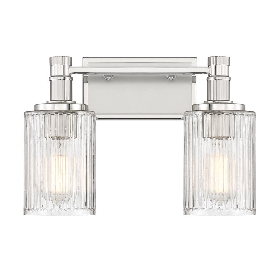 Savoy House Concord 2Lt Bathroom Vanity Light, Silver/ Nickel - 8-1102-2-146