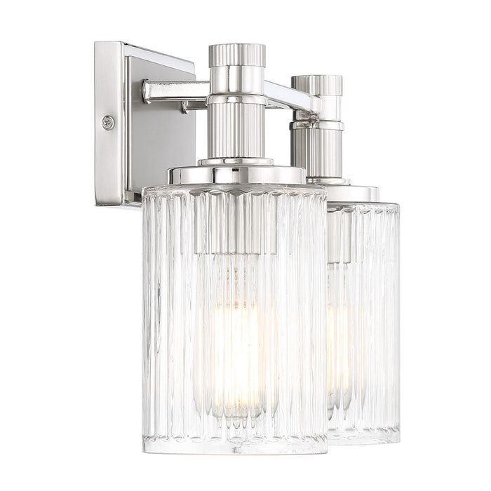 Savoy House Concord 2Lt Bathroom Vanity Light, Silver/ Nickel