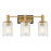 Savoy House Concord 3 Light Bath, Matte Black/Warm Brass/Ribbed - 8-1102-3-143