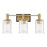 Savoy House Concord 3 Light Bath, Matte Black/Warm Brass/Ribbed