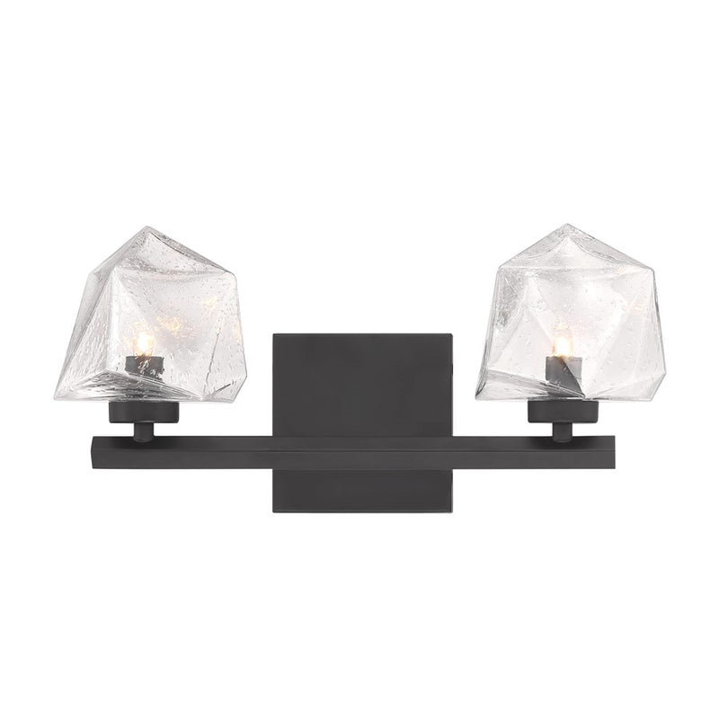 Savoy House Castello 2 Lt Bath Sconce, Clear, Matte Black
