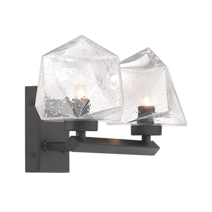 Savoy House Castello 2 Lt Bath Sconce, Clear, Matte Black