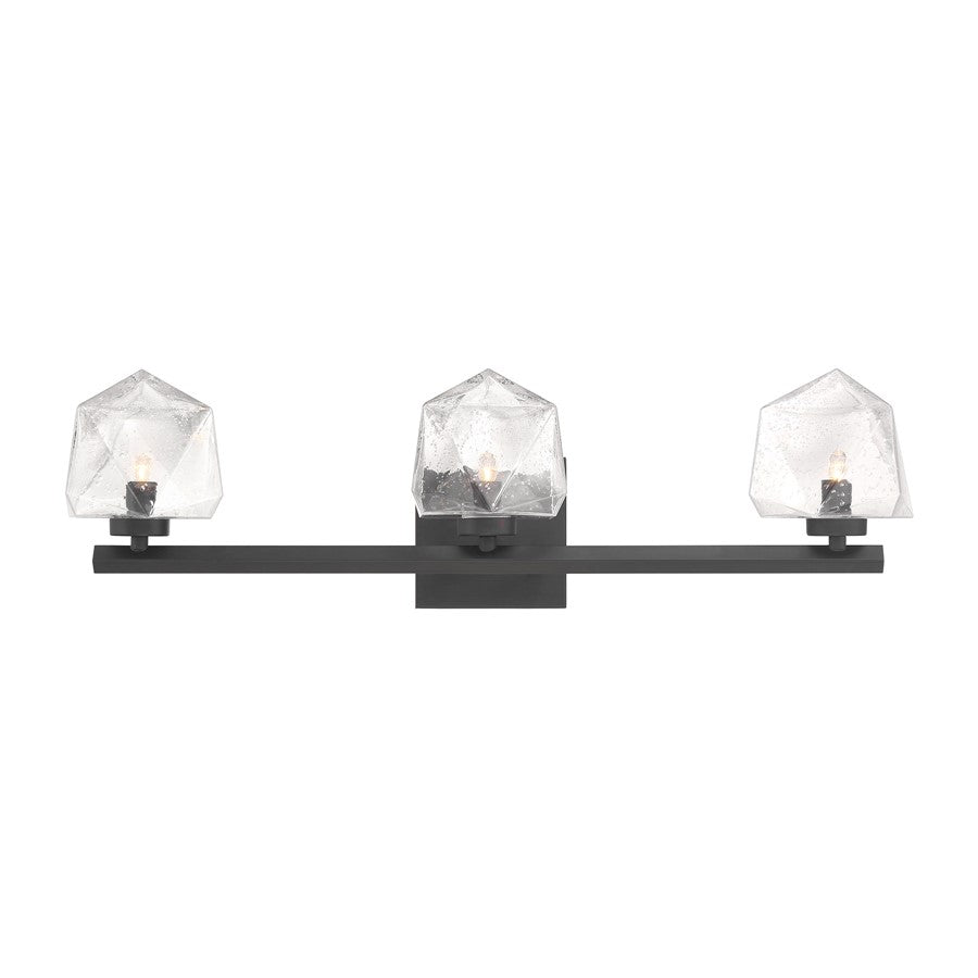 Savoy House Castello 3 Lt Bath Sconce, Clear, Matte Black - 8-1239-3-BK