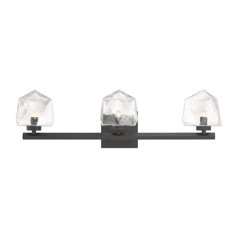 Savoy House Castello 3 Lt Bath Sconce, Clear, Matte Black