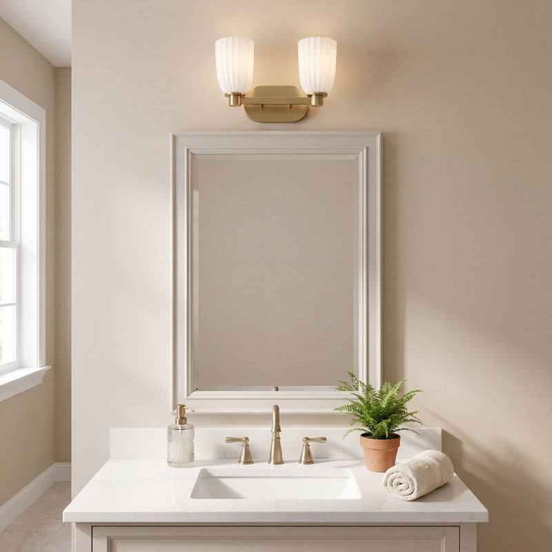 Savoy House Essentials Baldwin 2 Lt Bath Sconce, Noble Brass