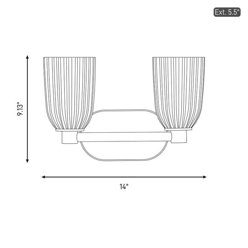 Savoy House Essentials Baldwin 2 Lt Bath Sconce, Satin Nickel