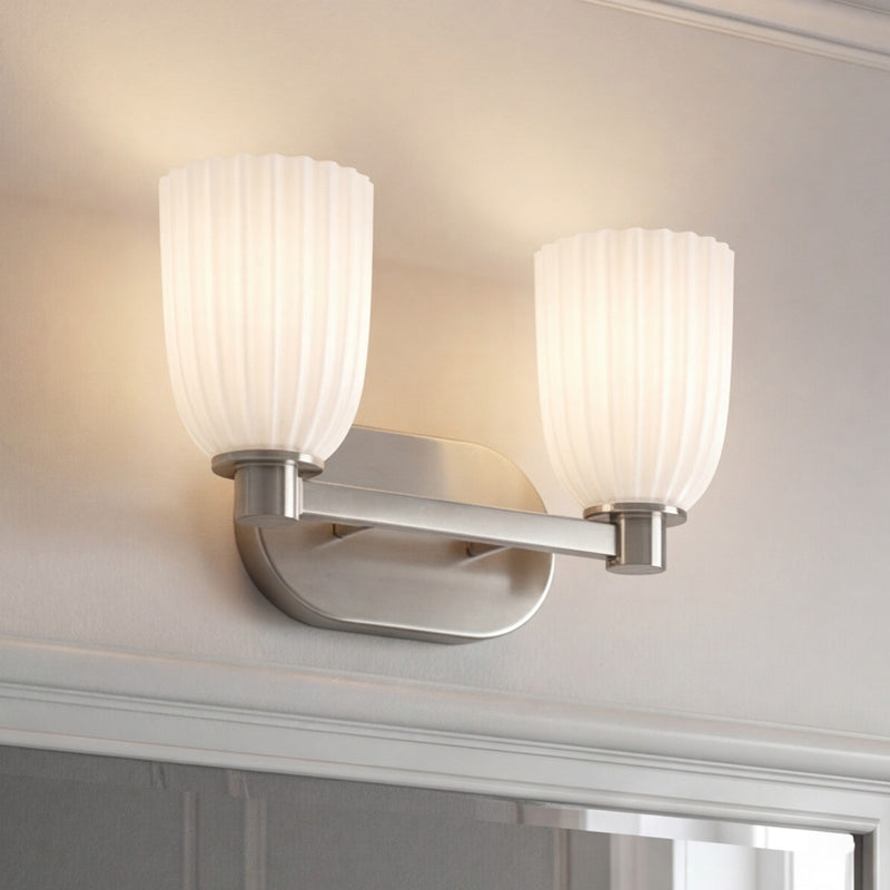 Savoy House Essentials Baldwin 2 Lt Bath Sconce, Satin Nickel