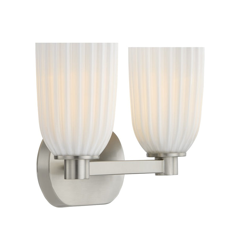 Savoy House Essentials Baldwin 2 Lt Bath Sconce, Satin Nickel