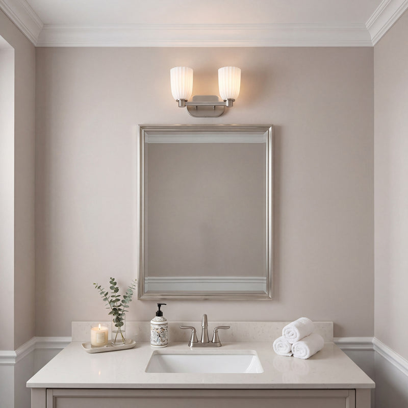 Savoy House Essentials Baldwin 2 Lt Bath Sconce, Satin Nickel