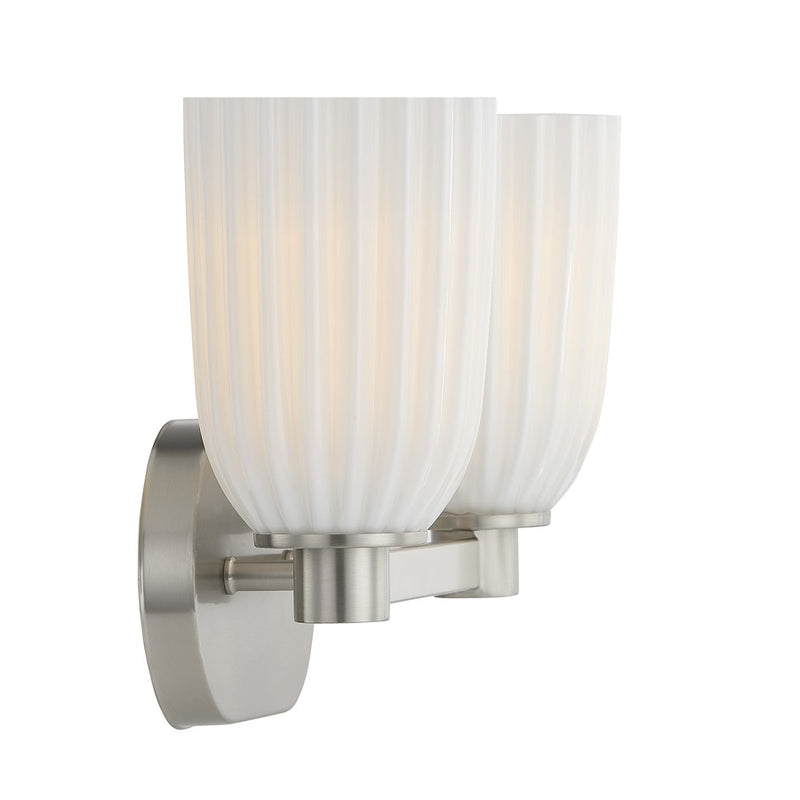 Savoy House Essentials Baldwin 2 Lt Bath Sconce, Satin Nickel