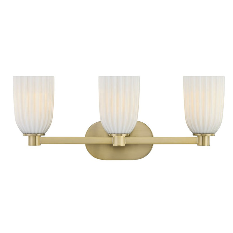 Savoy House Essentials Baldwin 3 Lt Bath Sconce, Noble Brass