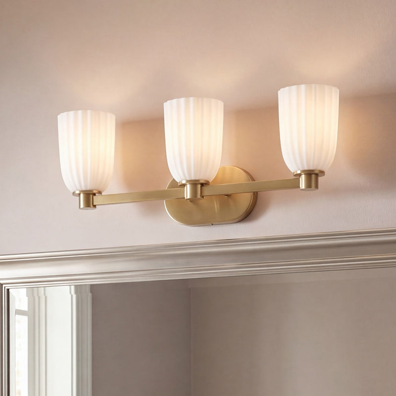 Savoy House Essentials Baldwin 3 Lt Bath Sconce, Noble Brass